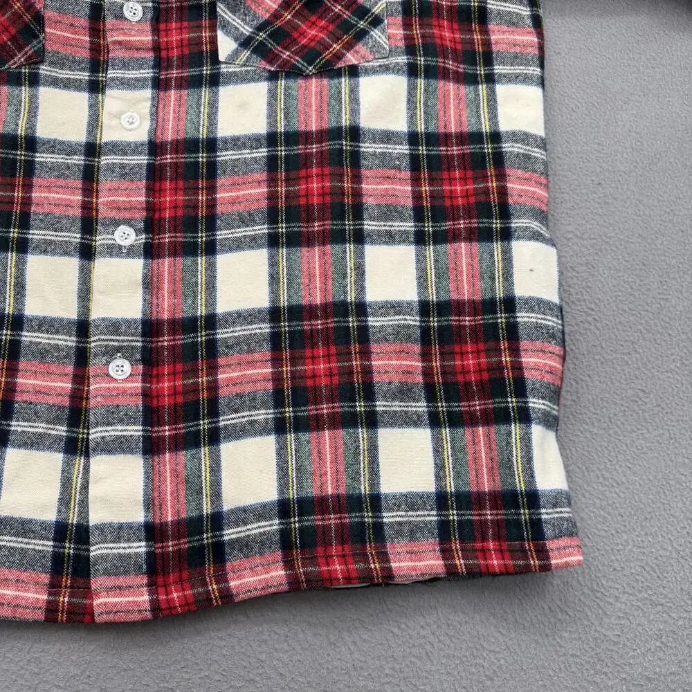 Vintage Wrangler Shirt Jacket Mens XL Red Plaid Quilted Flannel Button‎ Lined